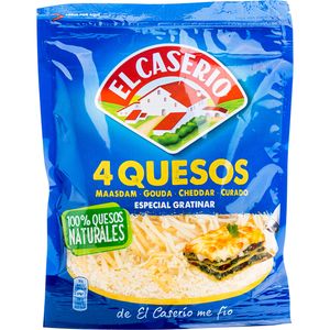 Queso 4 quesos rallado 120 g baja un 10% en BM Supermercados