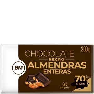Imagen de Chocolate negro 70% cacao con almendras 200 g