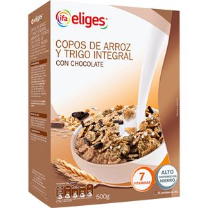 Imagen de Copos de arroz y trigo integral con chocolate 500g