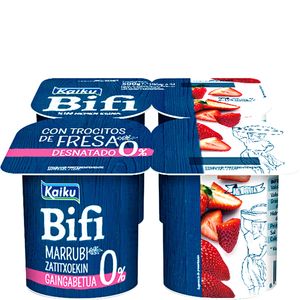 Imagen de Yogur bífidus desnatado con fresas 4x125 g