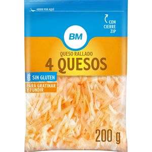 Queso 4 quesos rallado para gratinar 200 g