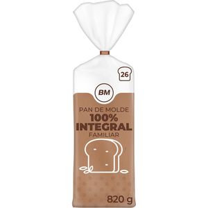 Pan de molde integral familiar 26 rebanadas 820 g